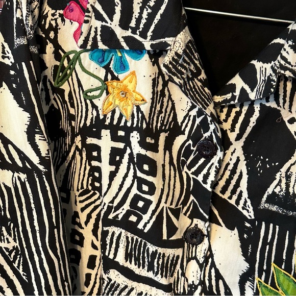 Vintage 90's UNITS embroidered jacket LARGE floral - Picture 4 of 10